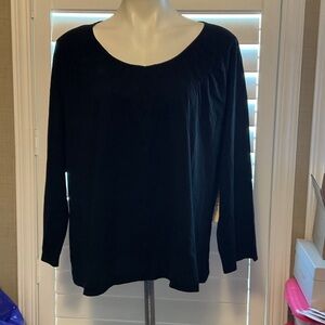 Classic Black Long Sleeve Women's Top